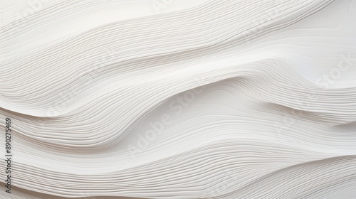 Abstract White Paper Waves Texture Background with Flowing Lines and Minimalist Design