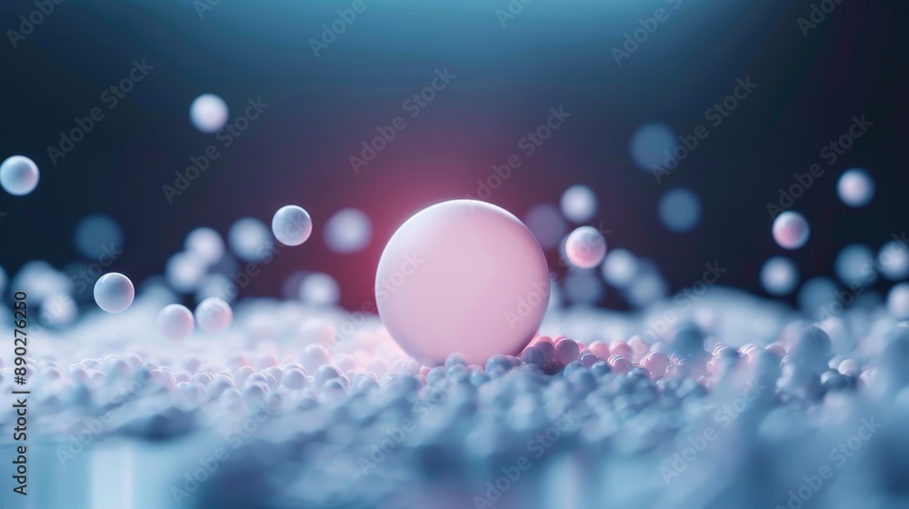 Glowing atomic egg on crystalline surface, surrounded by floating, luminous atoms, emitting a gentle light Glowing atomic egg on crystalline surface, surrounded by floating, luminous atoms, emitting a gentle light