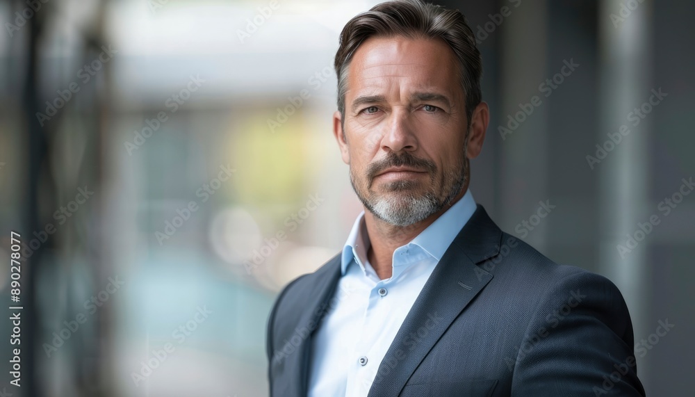 Portrait of a confident businessman with a serious expression. Portrait of a confident businessman with a serious expression.