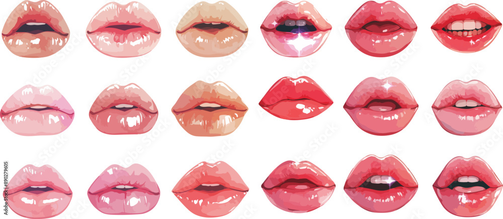 glossy lips watercolor clipart glossy lips watercolor clipart