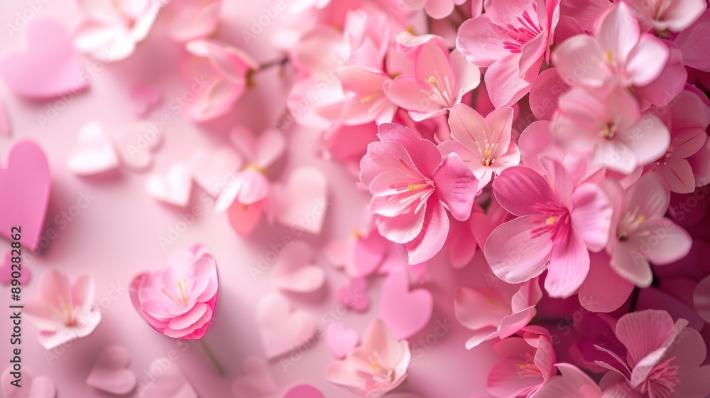 Pink Flowers and Hearts Pink Flowers and Hearts