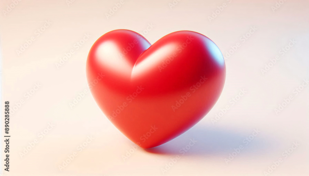 Obraz premium 3D Render of Red 3D Heart Shape Model