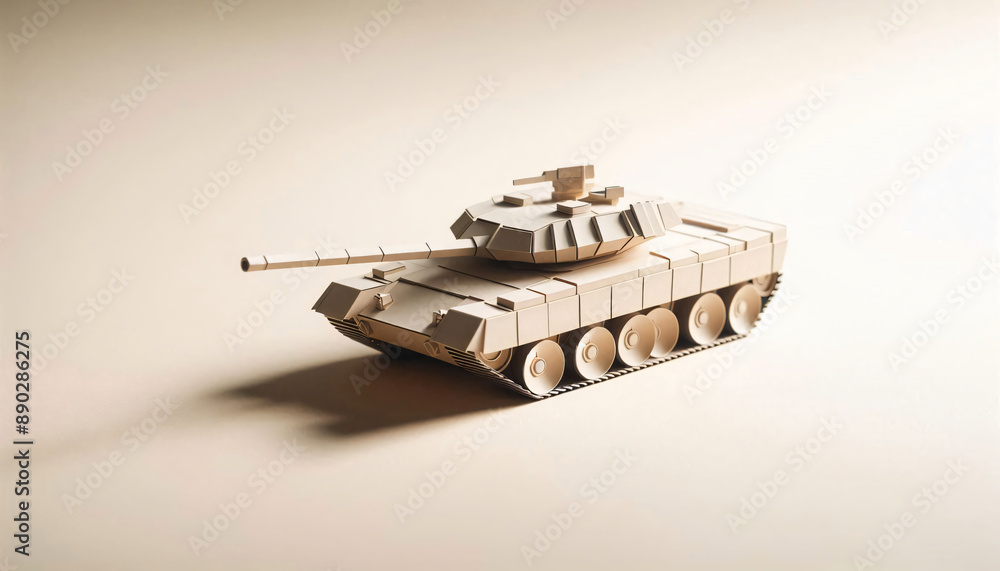 3D Render of Cardboard Toy Tank Model 3D Render of Cardboard Toy Tank Model