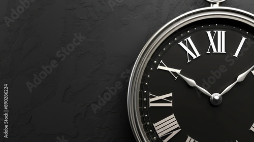 Wallpaper Mural Closeup of a black clock face with Roman numerals. Torontodigital.ca