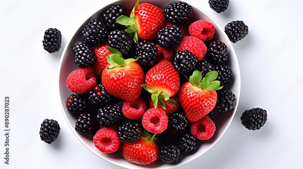 Obraz premium Bowl of Fresh Berries - Red and Black