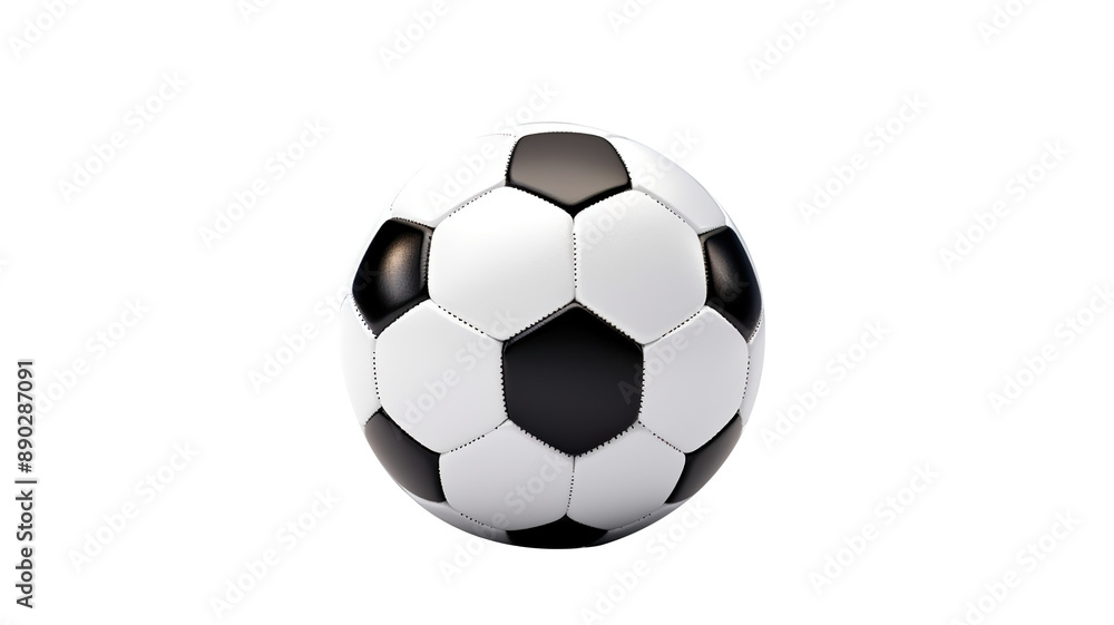 Fototapeta premium Realistic soccer ball isolated on a transparent background, png 