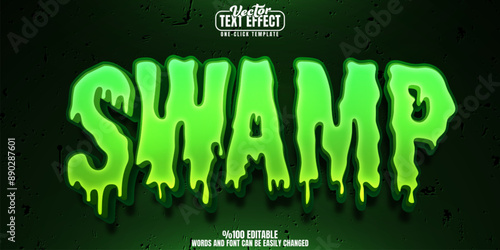 Swamp editable text effect, customizable sticky and marsh 3d font style