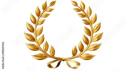 Trophy award laurel wreath isolated on a transparent background, png 