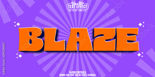Retro editable text effect, customizable 80s and blaze 3d font style