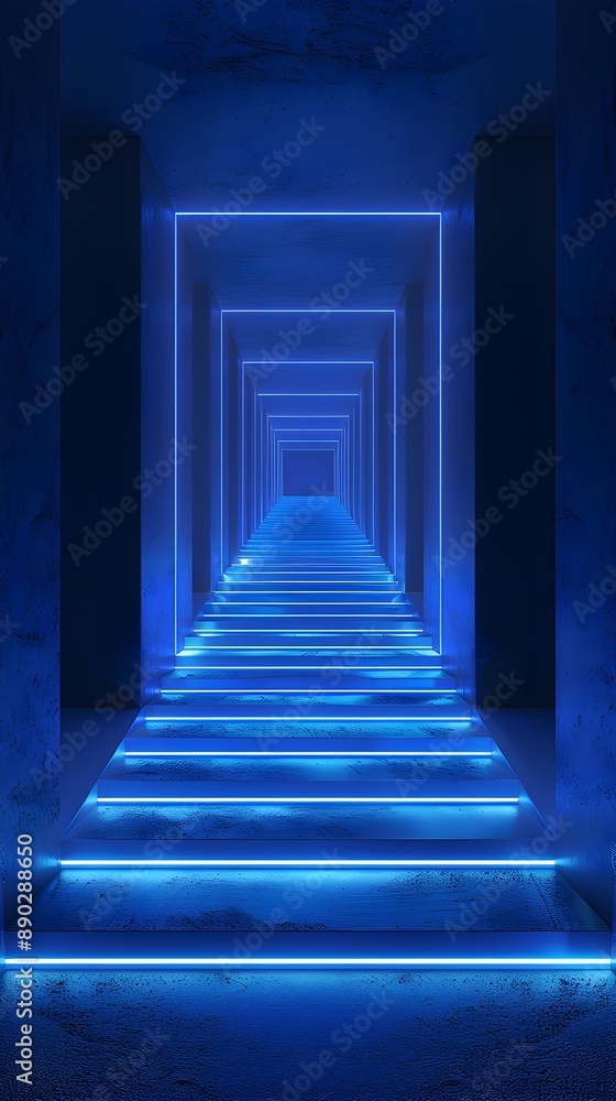 Mesmerizing Neon Blue Backdrop for Tech Product Display and Concept Visualization Mesmerizing Neon Blue Backdrop for Tech Product Display and Concept Visualization