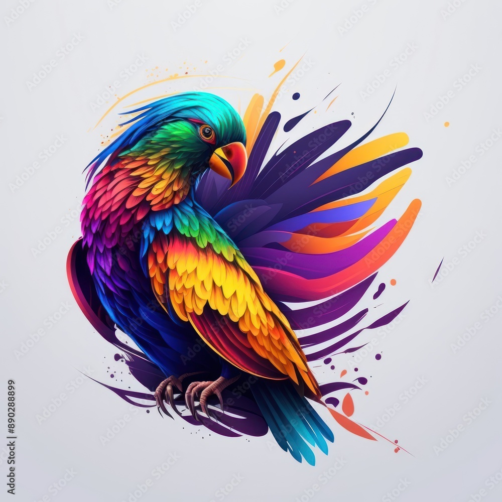 Fototapeta premium Exotic bird logo design for business brands. AI generated