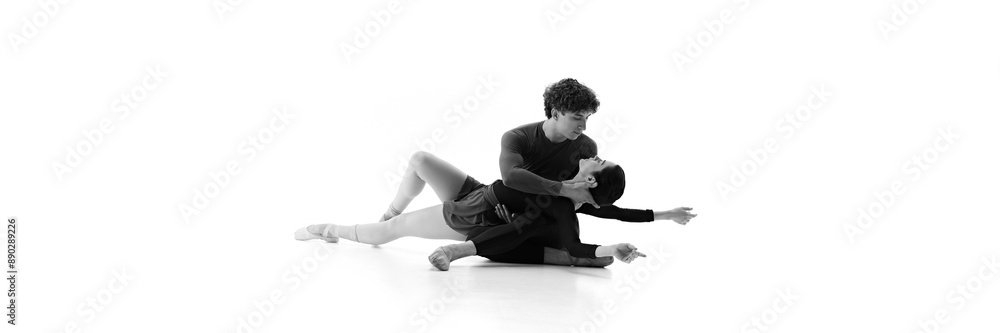 Concept of pair training, classic ballet, inspiration, beauty, creativity. Ad. Concept of pair training, classic ballet, inspiration, beauty, creativity. Ad.
