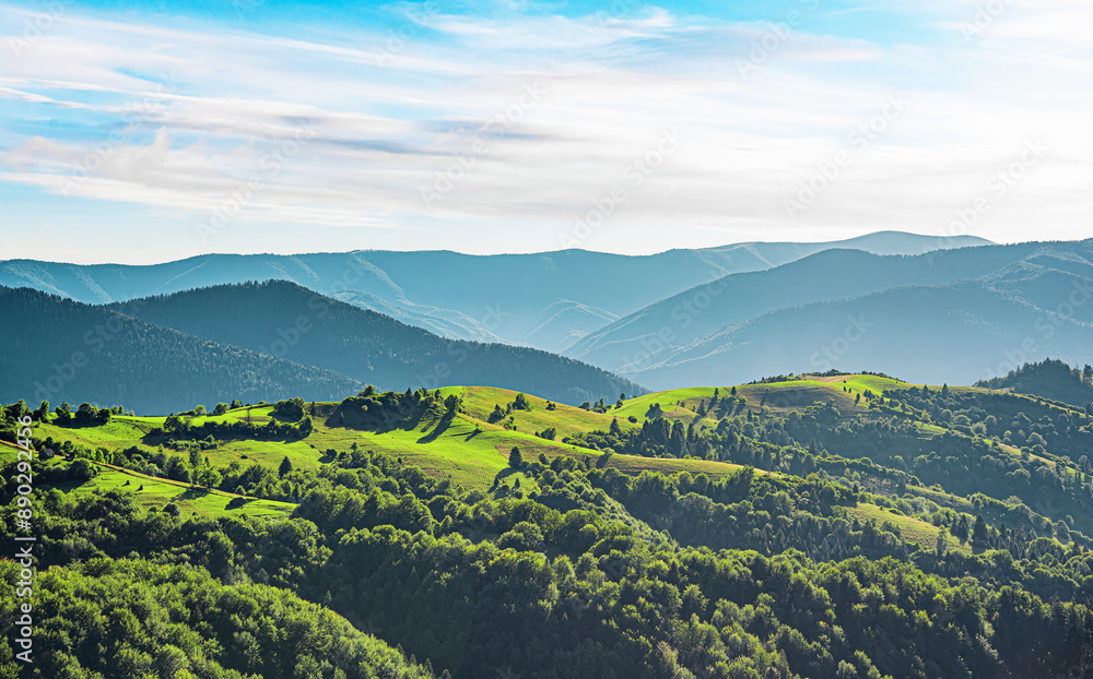 Obraz premium Picturesque Carpathian mountains in summer. Drone photo.