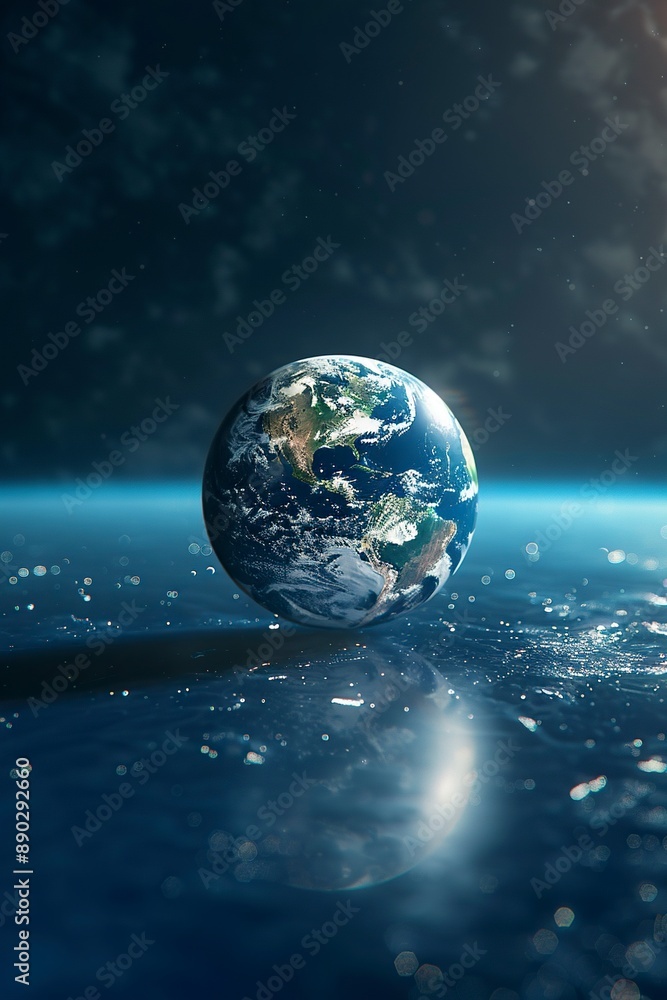minimalistic logo saying , blue background, earth in background, Hyper-realistic photography, realistic light and shadow, luminous effects, 3D, ue5, Unreal Engine, generative ai minimalistic logo saying , blue background, earth in background, Hyper-realistic photography, realistic light and shadow, luminous effects, 3D, ue5, Unreal Engine, generative ai