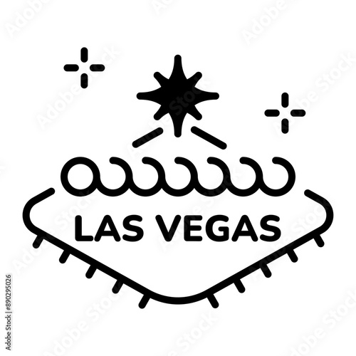 A linear icon of las vegas