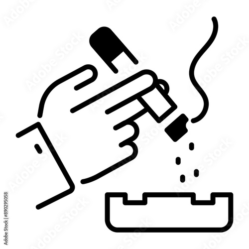 A linear icon of ashtray 