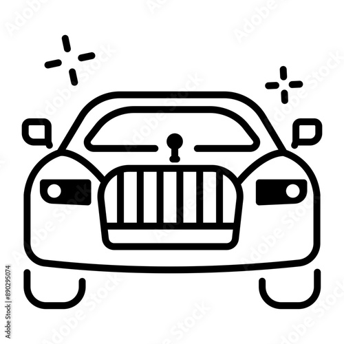 An expensive luxury car, line style icon