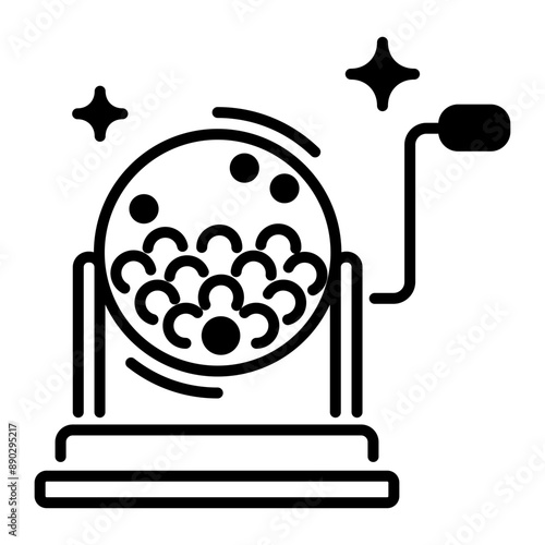 A lottery machine, line style icon
