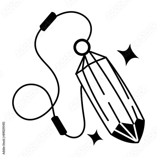 A hand drawn icon of magic stone locket 
