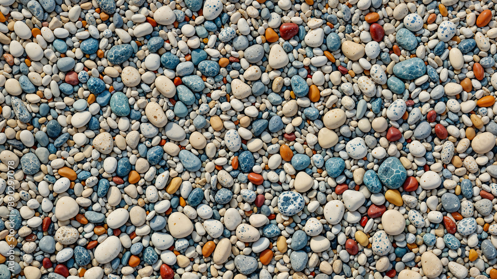 White smooth round sea pebbles and various stones close-up texture pattern. Naturally rounded white marble gravel at sea shore background for your design. Decorative beach stones or gravel White smooth round sea pebbles and various stones close-up texture pattern. Naturally rounded white marble gravel at sea shore background for your design. Decorative beach stones or gravel