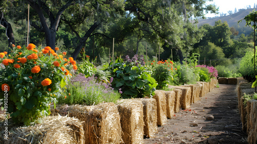 Straw Bale Garden: decomposing straw bales as growing medium. Soil free gardening