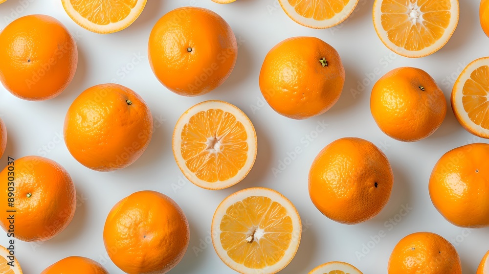 Orange fruit placed on a white background Orange fruit placed on a white background
