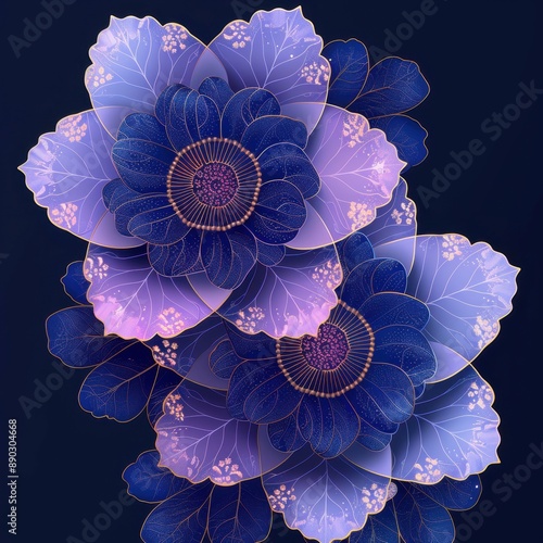 Digital flowers with neon veins and glowing holographic accents, set against a dark, urban backdrop, creating a striking contrast, Urban, Digital Art, High Detail photo