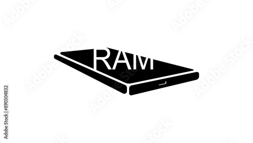 Smartphone memory, black isolated silhouette