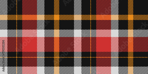 Harvest plaid check vector, interior background textile fabric. Cool pattern tartan texture seamless in black and gainsboro colors.