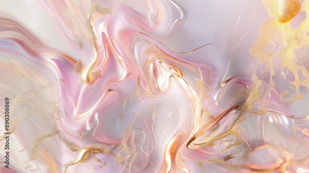Elegant Dance of Gold and Marble Swirls in Pastel Hues Elegant Dance of Gold and Marble Swirls in Pastel Hues