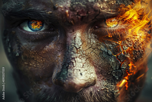 Wallpaper Mural Environment of total destruction of a city by fire genarated with AI Torontodigital.ca