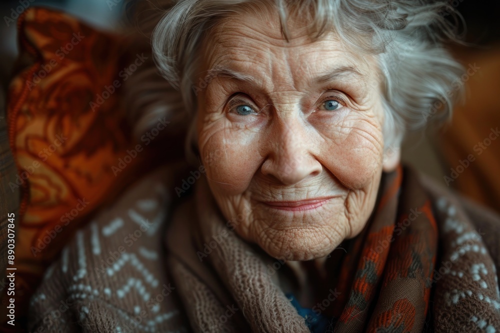 portrait of an elderly woman with a serene smile. ai generative portrait of an elderly woman with a serene smile. ai generative