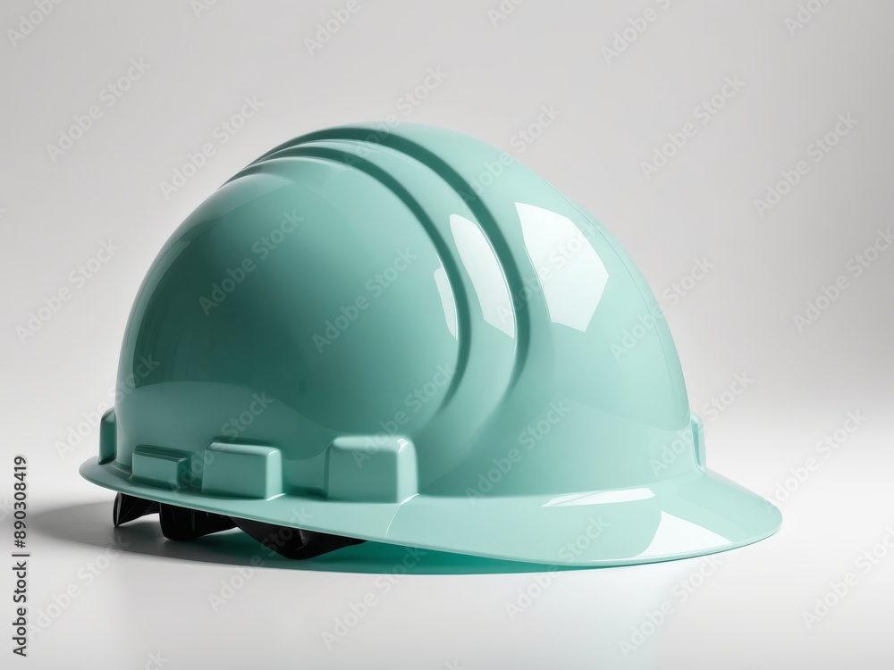 Mint green color construction hard hat isolated on white background Mint green color construction hard hat isolated on white background