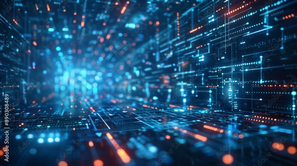 Futuristic digital data flow Futuristic digital data flow