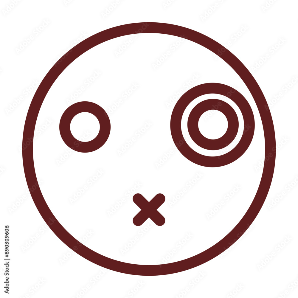 emoji one eye glasses Vector Line Maroon Icon Design emoji one eye glasses Vector Line Maroon Icon Design