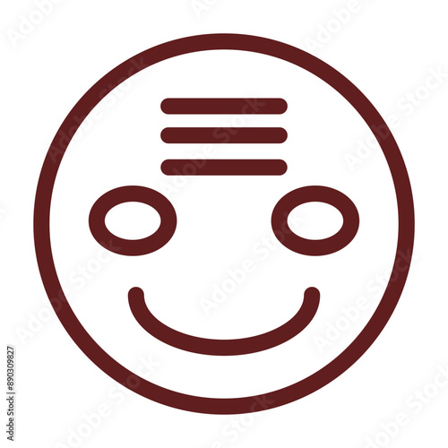 emoji pundat Vector Line Maroon Icon Design