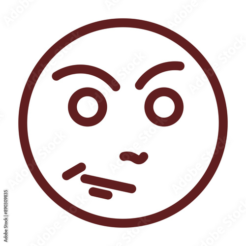 emoji very sad Vector Line Maroon Icon Design