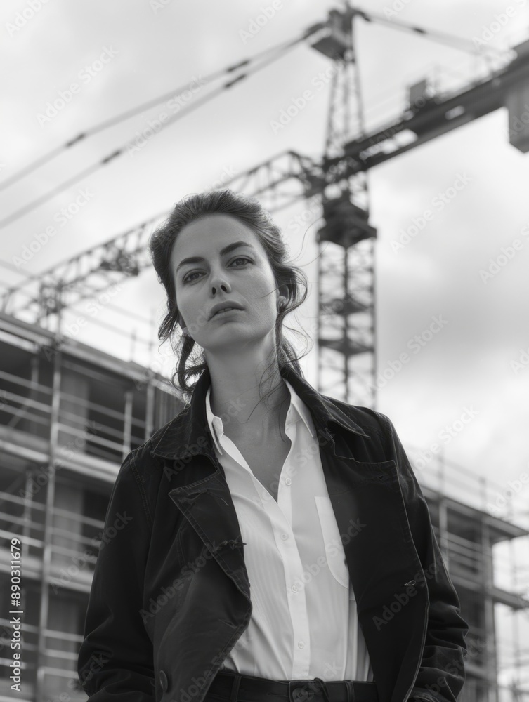 Woman at construction site Woman at construction site