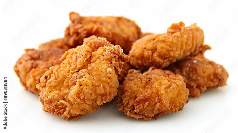 Fried chicken wings on a wooden table. Breaded, crispy fried Kentucky chicken, perfect for a tasty dinner. Fried chicken wings on a wooden table. Breaded, crispy fried Kentucky chicken, perfect for a tasty dinner.