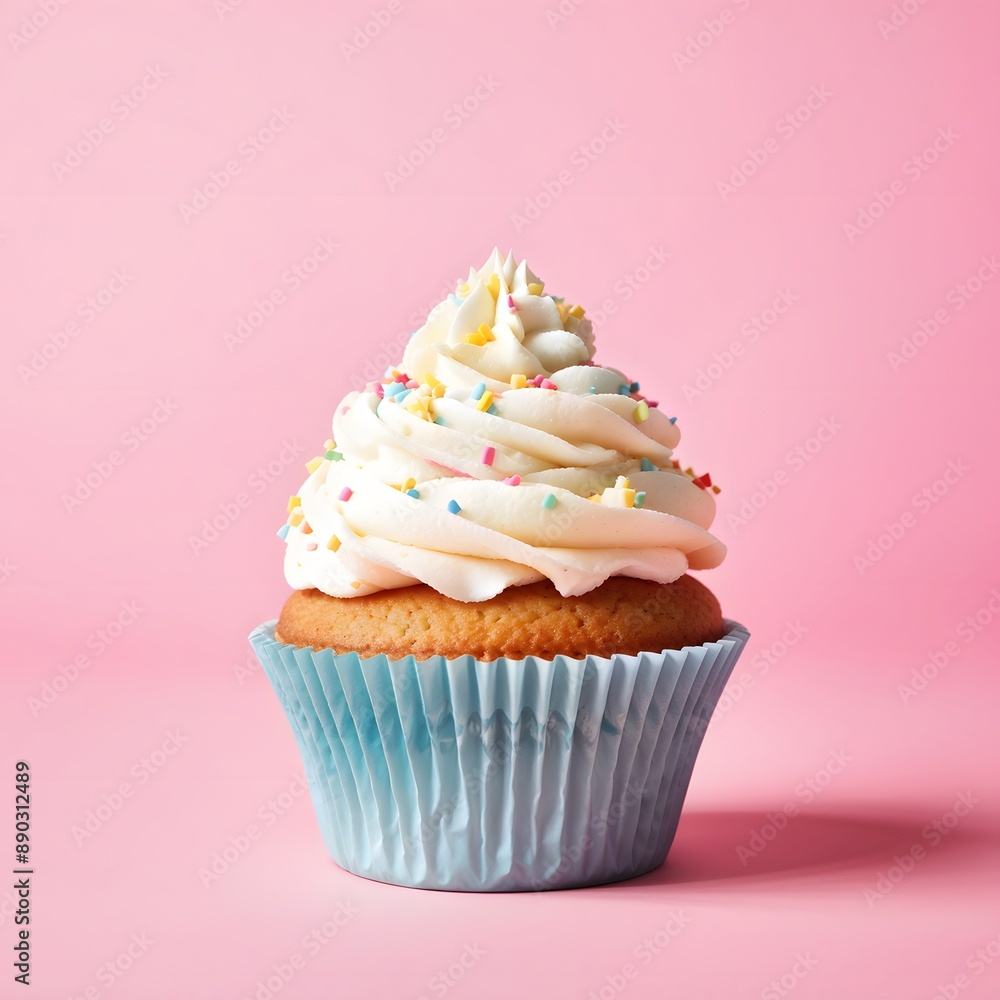 cupcake on a pink background cupcake on a pink background