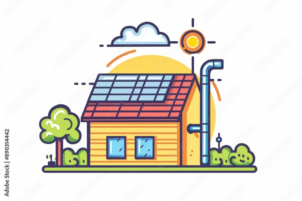 House with solar panel House with solar panel