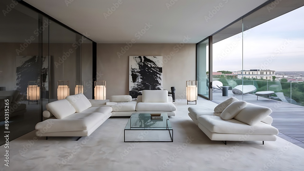 Living-room with the modern furniture Living-room with the modern furniture