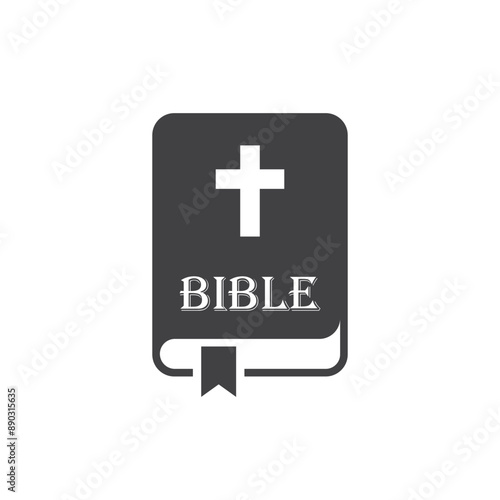Holy bible icon in flat style. Christianity book vector illustration on isolated background. Religion sign business concept.