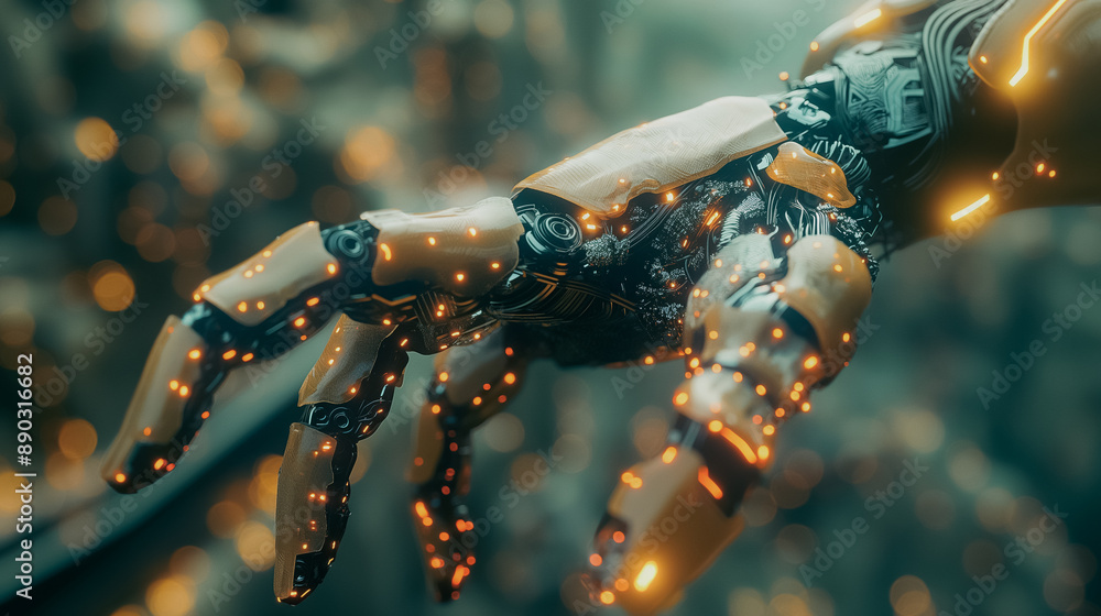 Robotic hand operating a computer, illustrating the megatrend of robots taking over human tasks in investments and programming. Robotic hand operating a computer, illustrating the megatrend of robots taking over human tasks in investments and programming.