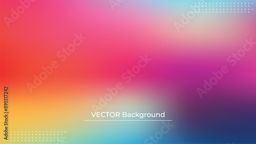 Smooth and blurry colorful gradient mesh background. Modern bright rainbow colors. Easy editable soft colored vector banner template. Premium quality