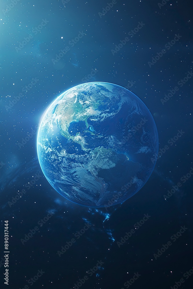 minimalistic logo saying , blue background, earth in background, Hyper-realistic photography, realistic light and shadow, luminous effects, 3D, ue5, Unreal Engine, generative ai minimalistic logo saying , blue background, earth in background, Hyper-realistic photography, realistic light and shadow, luminous effects, 3D, ue5, Unreal Engine, generative ai