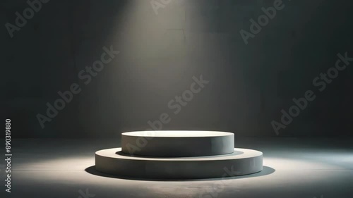 round plarform concrete podium stage stand isolated animation -- 4k social media new stock video footage animation design AI	 photo