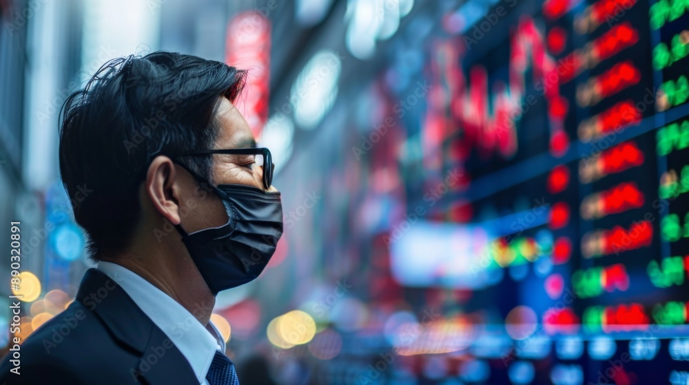 Businessman Analyzing Stock Market Trends Businessman Analyzing Stock Market Trends