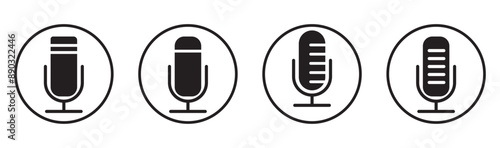 Microphone icon. Microphone icon set. Different microphone collection. Symbol for apps and websites. Vector illustration.