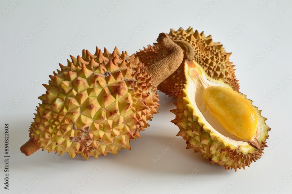 Obraz premium Durian fruit on white background